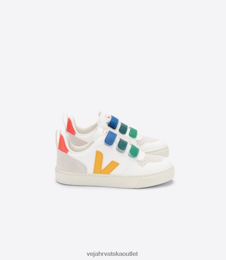 Veja hr djeca v-10 bezkromirana koža multico bijeli ouro cipele BZ0B86354