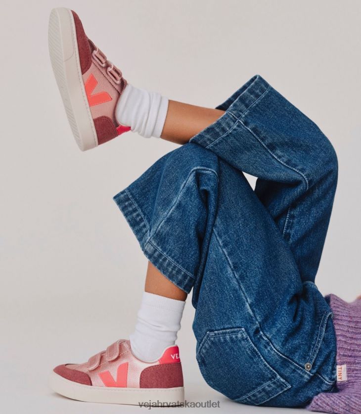 Veja hr djeca v-12 beskromirana koža sedef ruža fluo cipele BZ0B86306