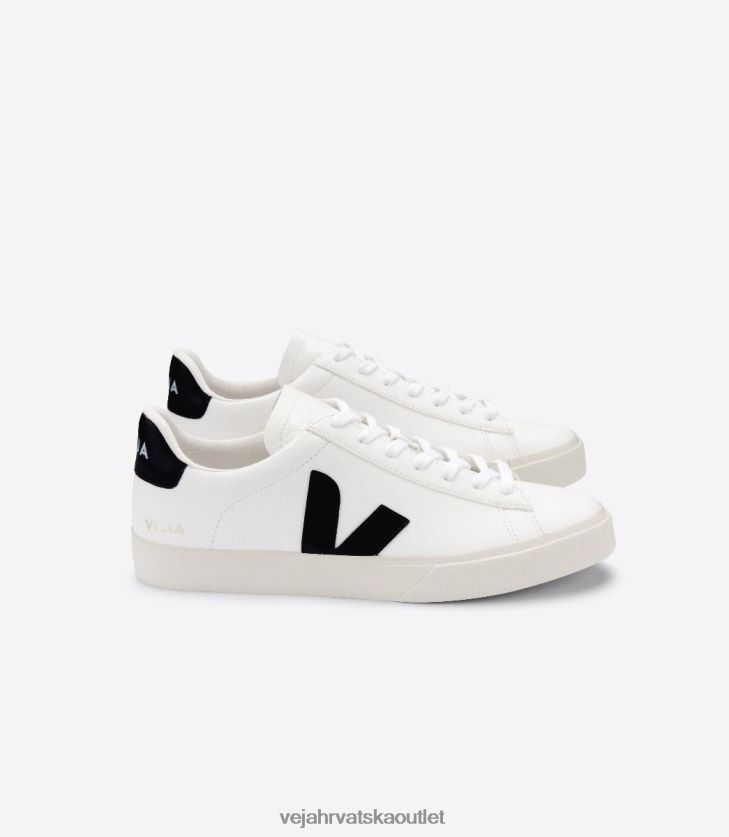 Veja hr muškarci campo koža bez kroma bijela crna cipele BZ0B866