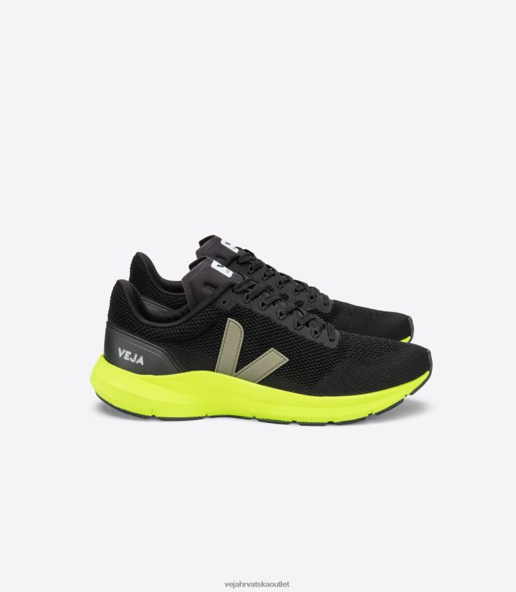 Veja hr muškarci marlin lt v-knit black kaki jaune fluo cipele BZ0B86205