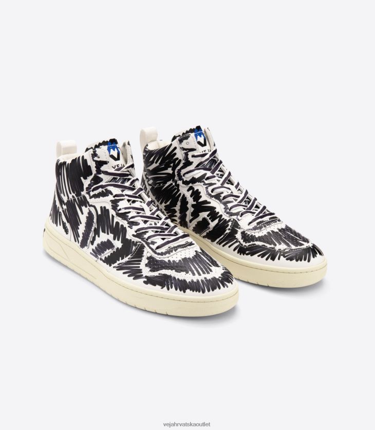 Veja X hr muškarci v-15 koža marni puna crna cipele BZ0B8685